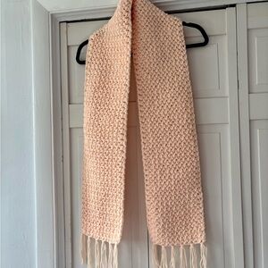 Handmade Knit Scarf in Soft Peach
